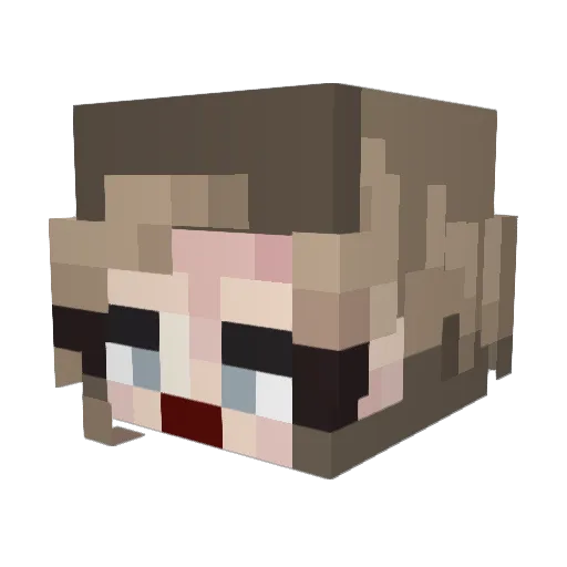 Eviiey Minecraft avatar head, 3D render