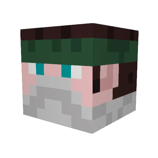 Evil191 Minecraft avatar head, 3D render
