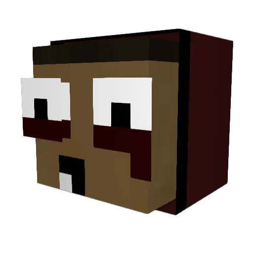 EvilFries Minecraft avatar head, 3D render