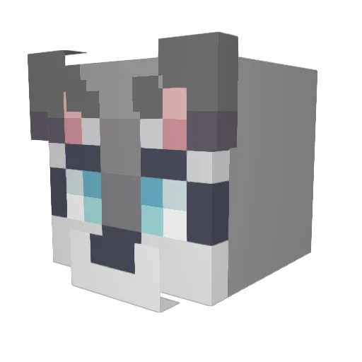 EvilGirlWolf Minecraft avatar head, 3D render
