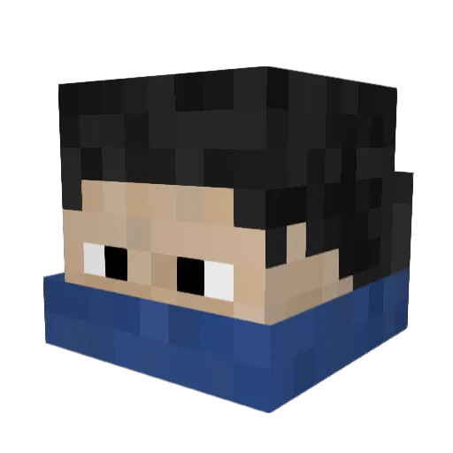 EvilJaxx Minecraft avatar head, 3D render