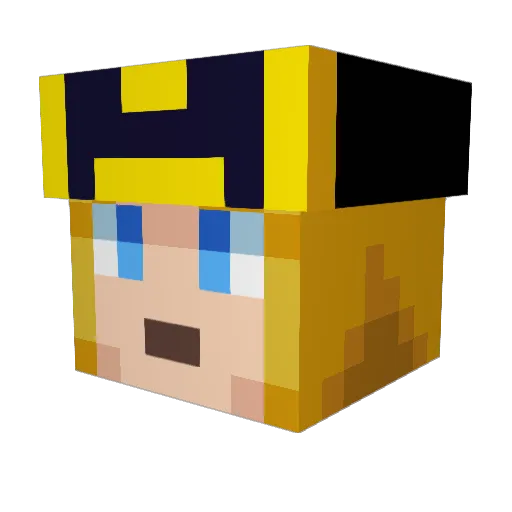 EvilMel Minecraft avatar head, 3D render