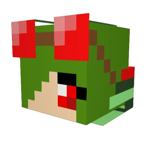 EvilMelodyZ Minecraft avatar head, 3D render