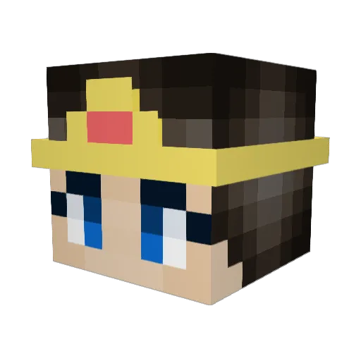EvilPua Minecraft avatar head, 3D render