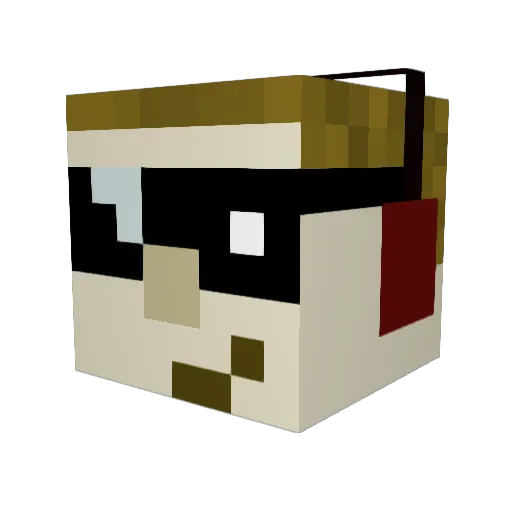 EvilX27 Minecraft avatar head, 3D render