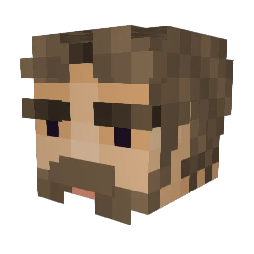 Evilente Minecraft avatar head, 3D render