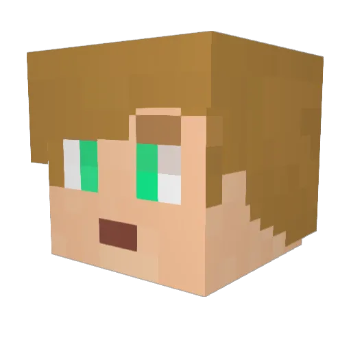 Evilpiou Minecraft avatar head, 3D render