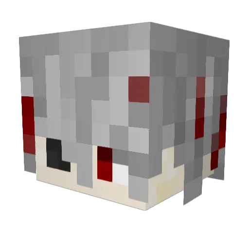 Evilwufang Minecraft avatar head, 3D render