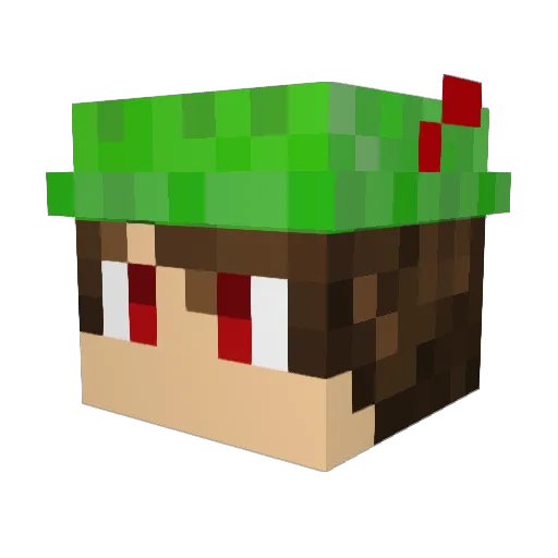 Evnot Minecraft avatar head, 3D render