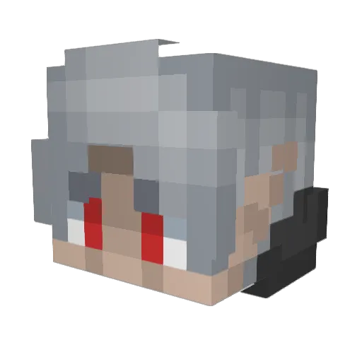 EvoRed Minecraft avatar head, 3D render