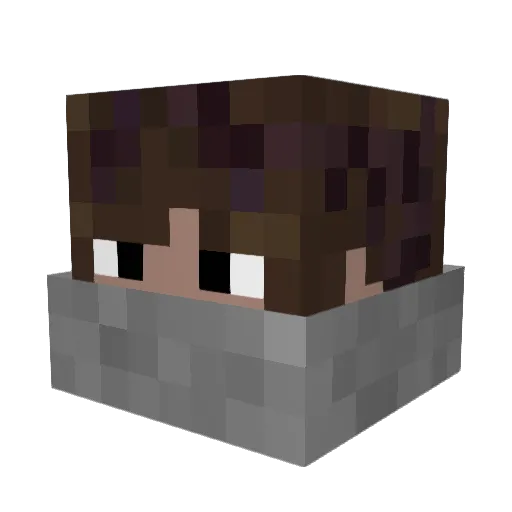 Evoiding Minecraft avatar head, 3D render