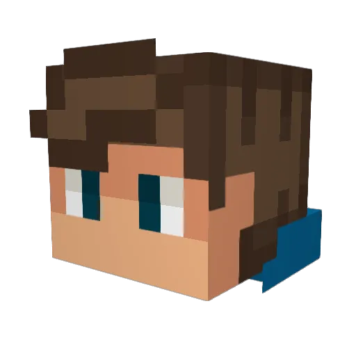 EvoltGames Minecraft avatar head, 3D render
