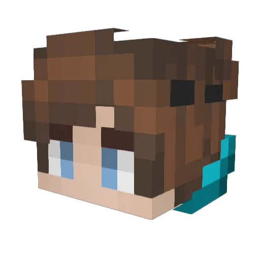 EvolvePlays Minecraft avatar head, 3D render