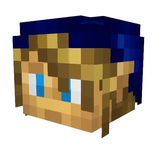 Evolz Minecraft avatar head, 3D render