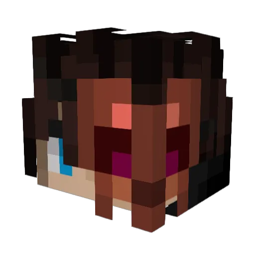 Evrauw Minecraft avatar head, 3D render