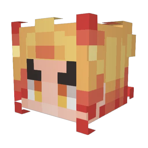 Evv0 Minecraft avatar head, 3D render