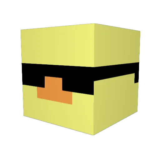 Evvis Minecraft avatar head, 3D render