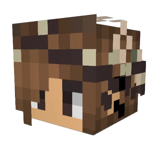 Evvka Minecraft avatar head, 3D render