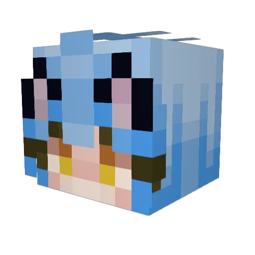 Evvz7 Minecraft avatar head, 3D render