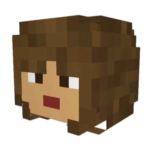 Evwah Minecraft avatar head, 3D render