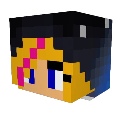 EvyIvyX Minecraft avatar head, 3D render