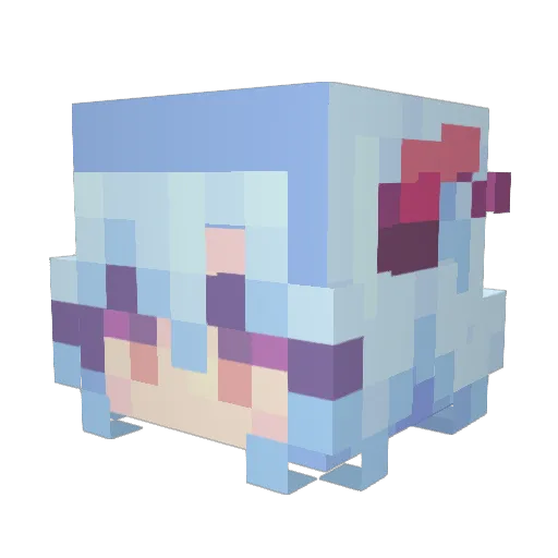 Evzvz Minecraft avatar head, 3D render
