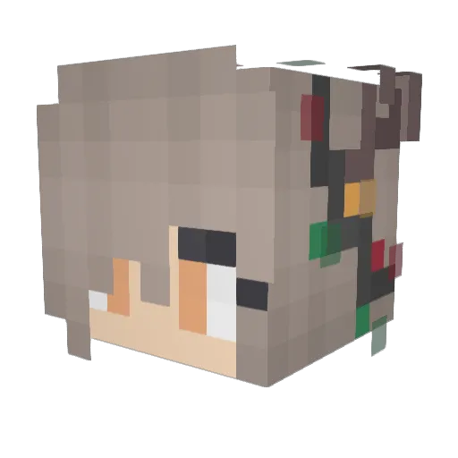 Ew_People Minecraft avatar head, 3D render