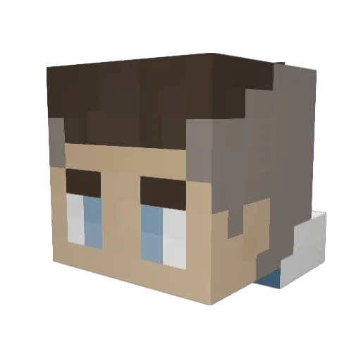 EwanMacker Minecraft avatar head, 3D render