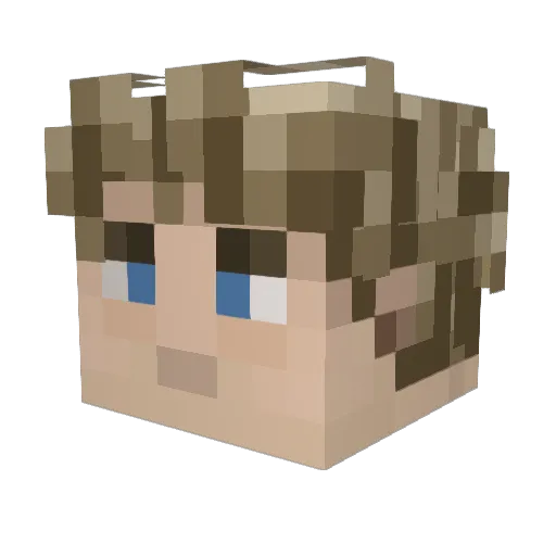 Ewentuz Minecraft avatar head, 3D render