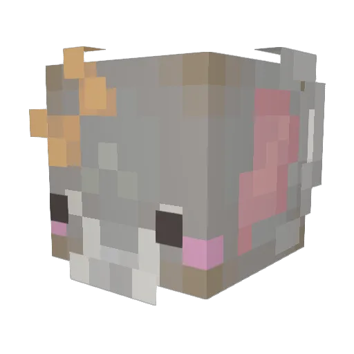 Ewephant Minecraft avatar head, 3D render