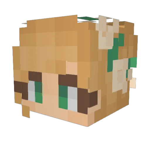 Ewiliia Minecraft avatar head, 3D render