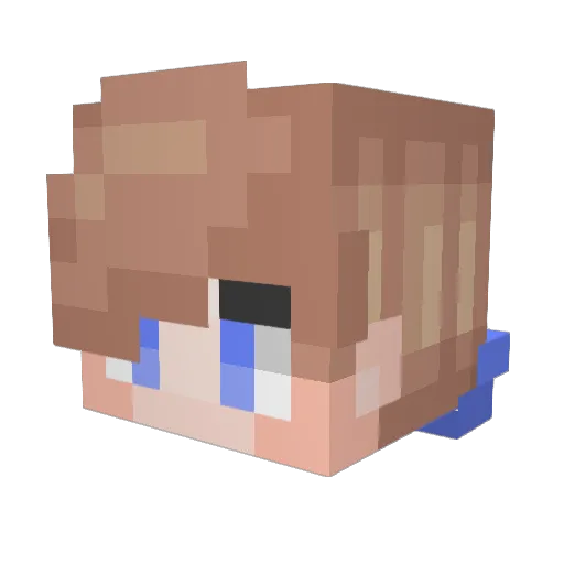 Ewilla Minecraft avatar head, 3D render