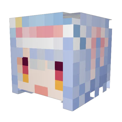 Ewiya Minecraft avatar head, 3D render