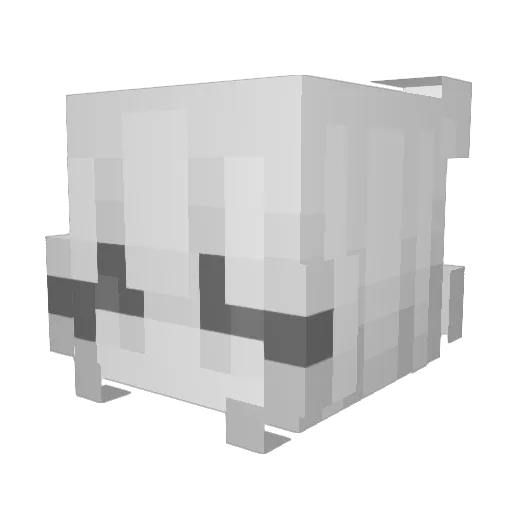 Ewku Minecraft avatar head, 3D render