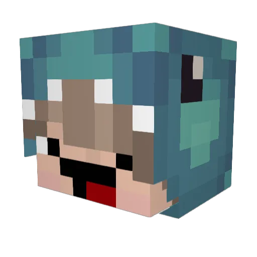 Ewoe Minecraft avatar head, 3D render