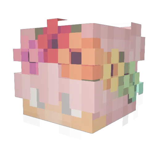 Ewto Minecraft avatar head, 3D render