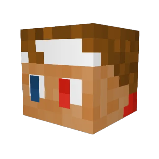 Ewwing Minecraft avatar head, 3D render