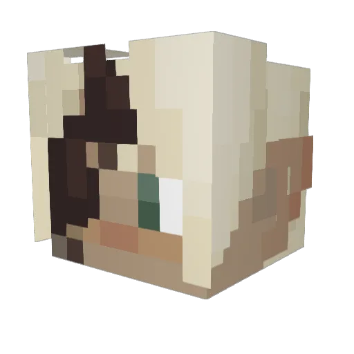 Ewwnicorn Minecraft avatar head, 3D render