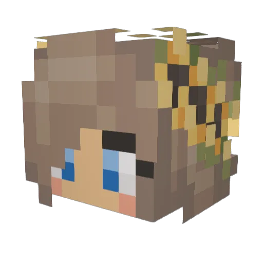 Ex0tic_butter Minecraft avatar head, 3D render