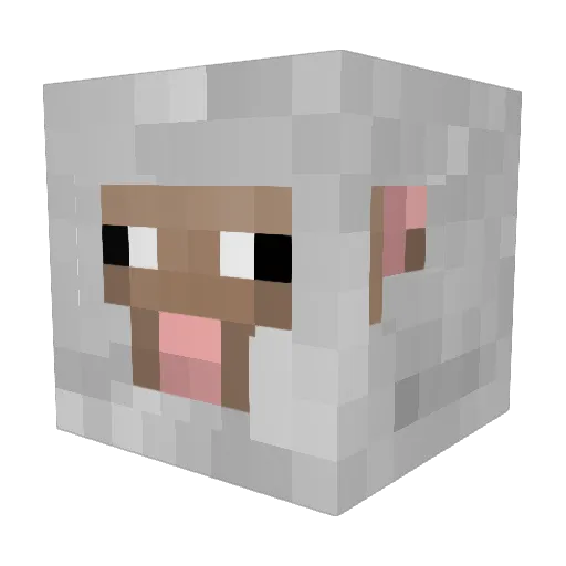 Ex Minecraft avatar head, 3D render