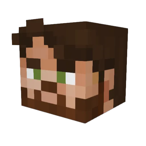 ExAtlas Minecraft avatar head, 3D render