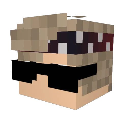 ExKingKi Minecraft avatar head, 3D render