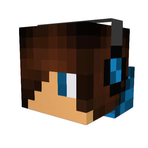 ExLogiic Minecraft avatar head, 3D render