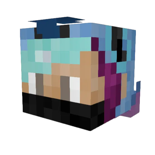 ExMarcs Minecraft avatar head, 3D render