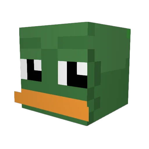 ExVibee Minecraft avatar head, 3D render