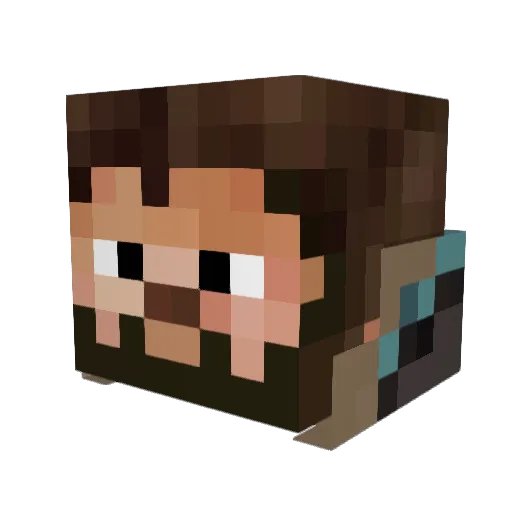 ExZarDOS Minecraft avatar head, 3D render