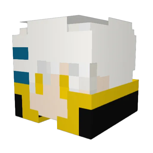 Ex___ Minecraft avatar head, 3D render