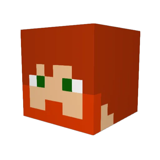 ExactGinger Minecraft avatar head, 3D render