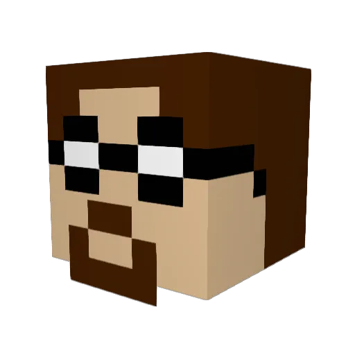 Exalic Minecraft avatar head, 3D render