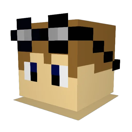Exalior Minecraft avatar head, 3D render